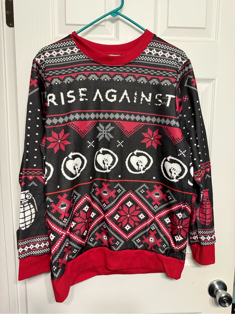 Black & Red Graphic Holiday Sweatshirt
